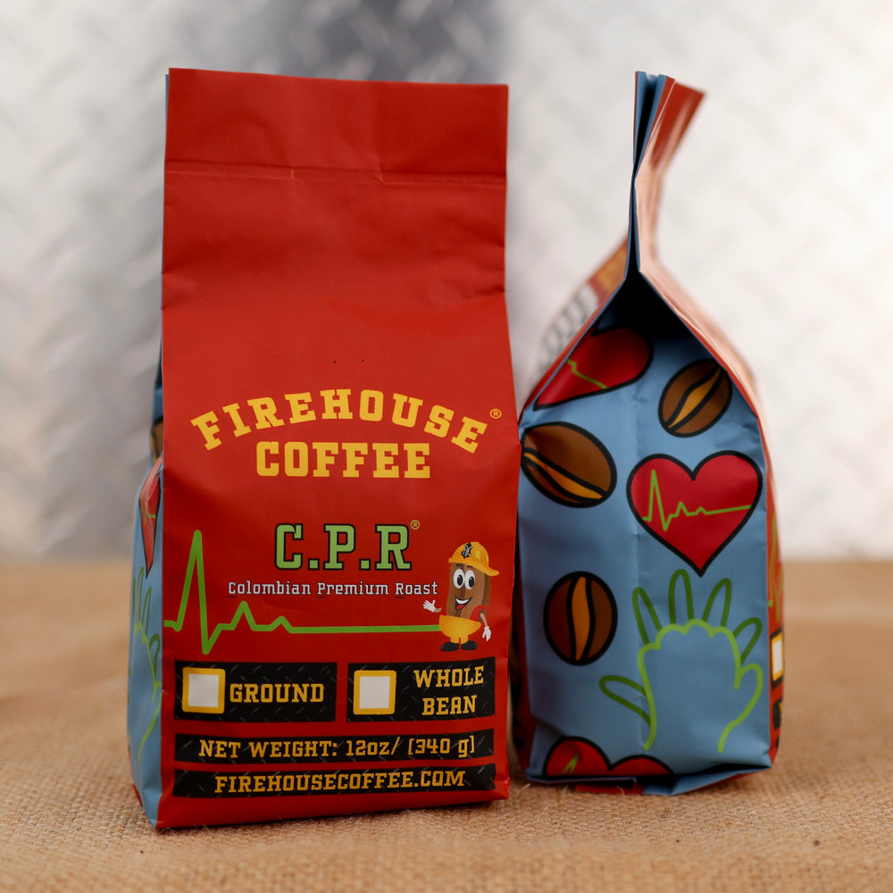 CPR is our Colombian Premium Roast Coffee. The packaging has a heart, EKG, and hands together that symbol CPR which healthcare workers relate to.