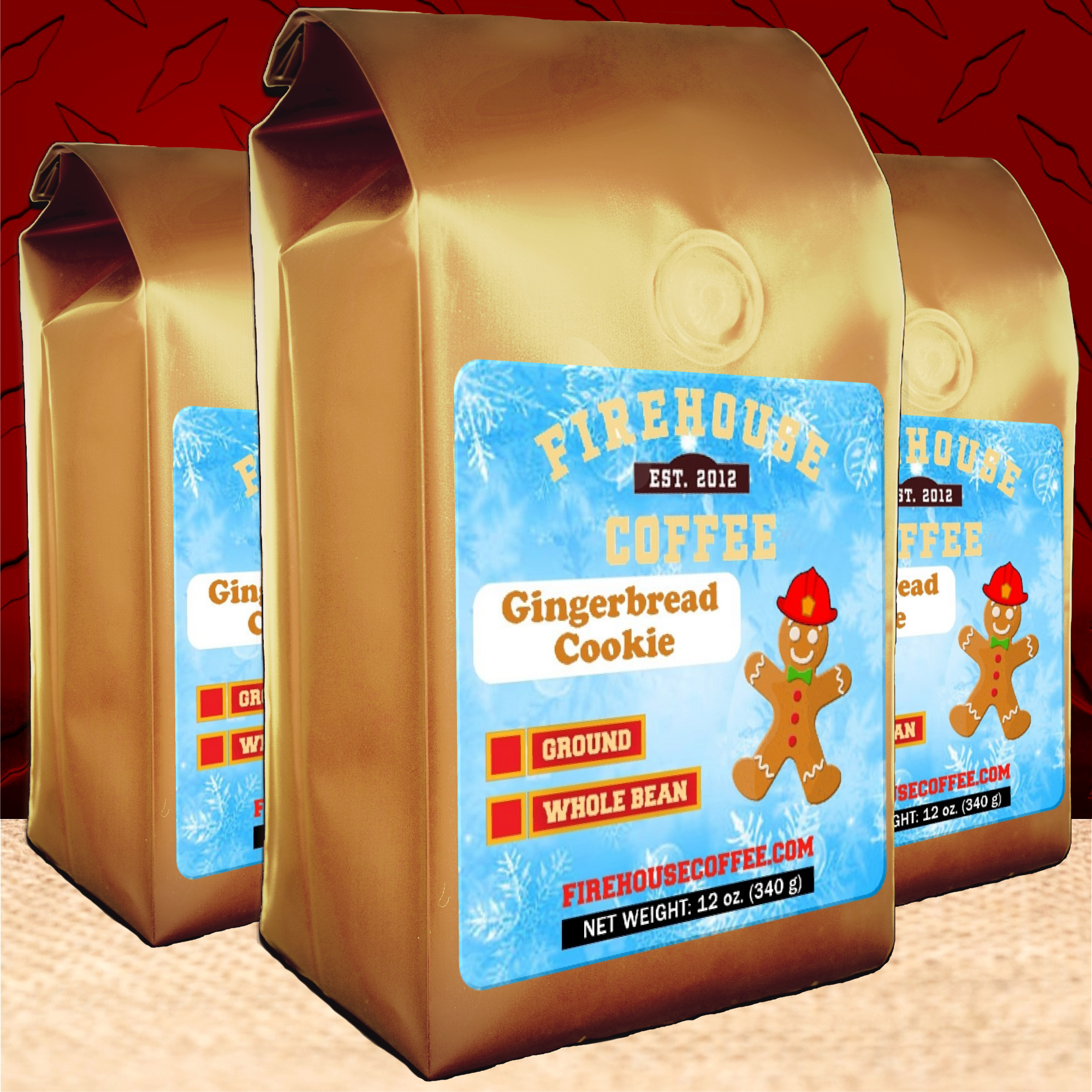 12 oz bags of Gingerbread Cookie Christmas Coffee