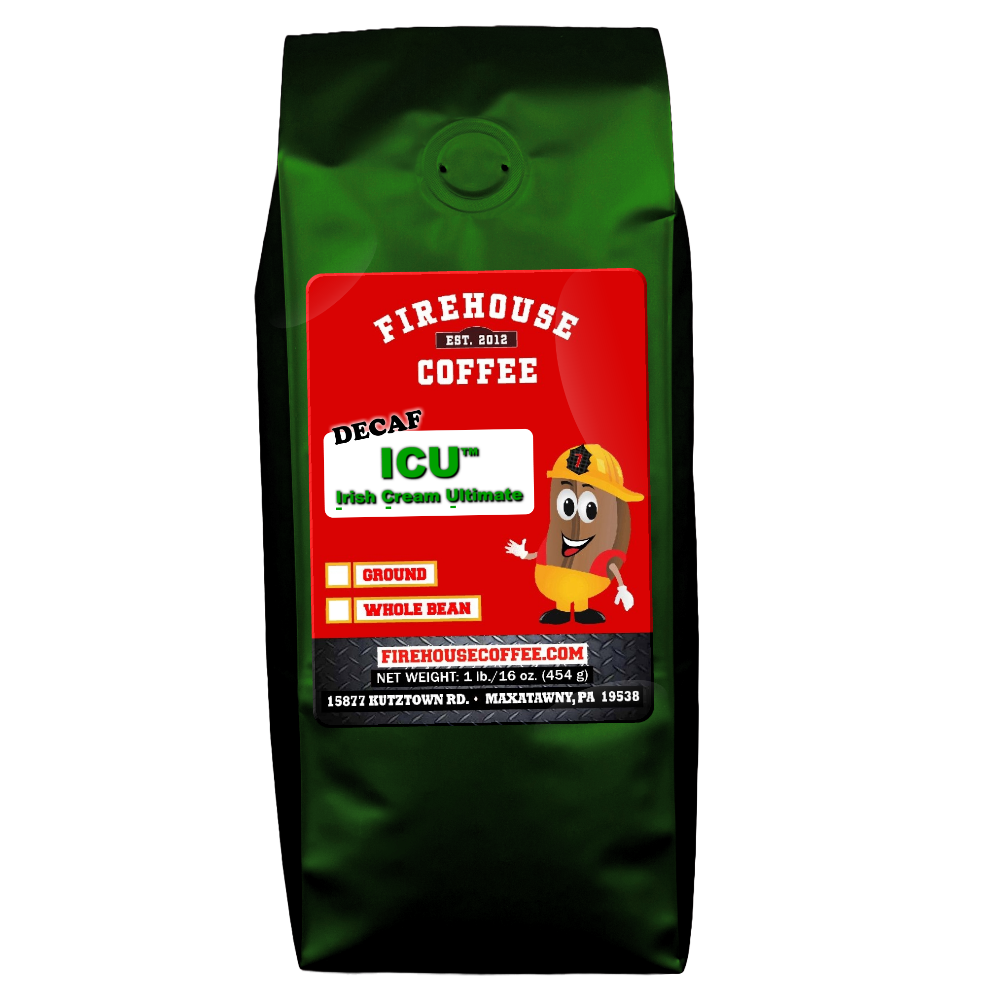 16 oz bag of Irish Cream Decaf Coffee