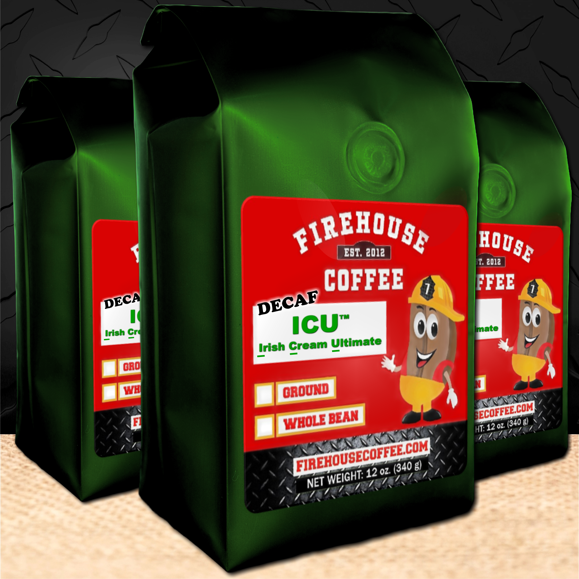 12 oz bags of Irish Cream Decaf Coffee