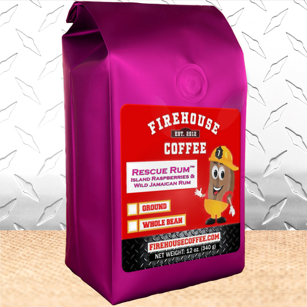 12 oz bag of Raspberry and Jamaican Dark Rum Coffee