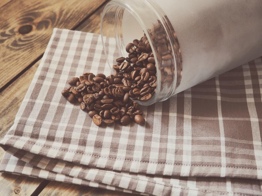 Ground coffee beans