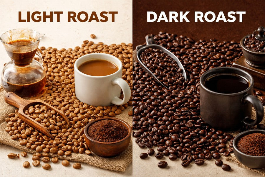 light roast coffee vs dark roast coffee