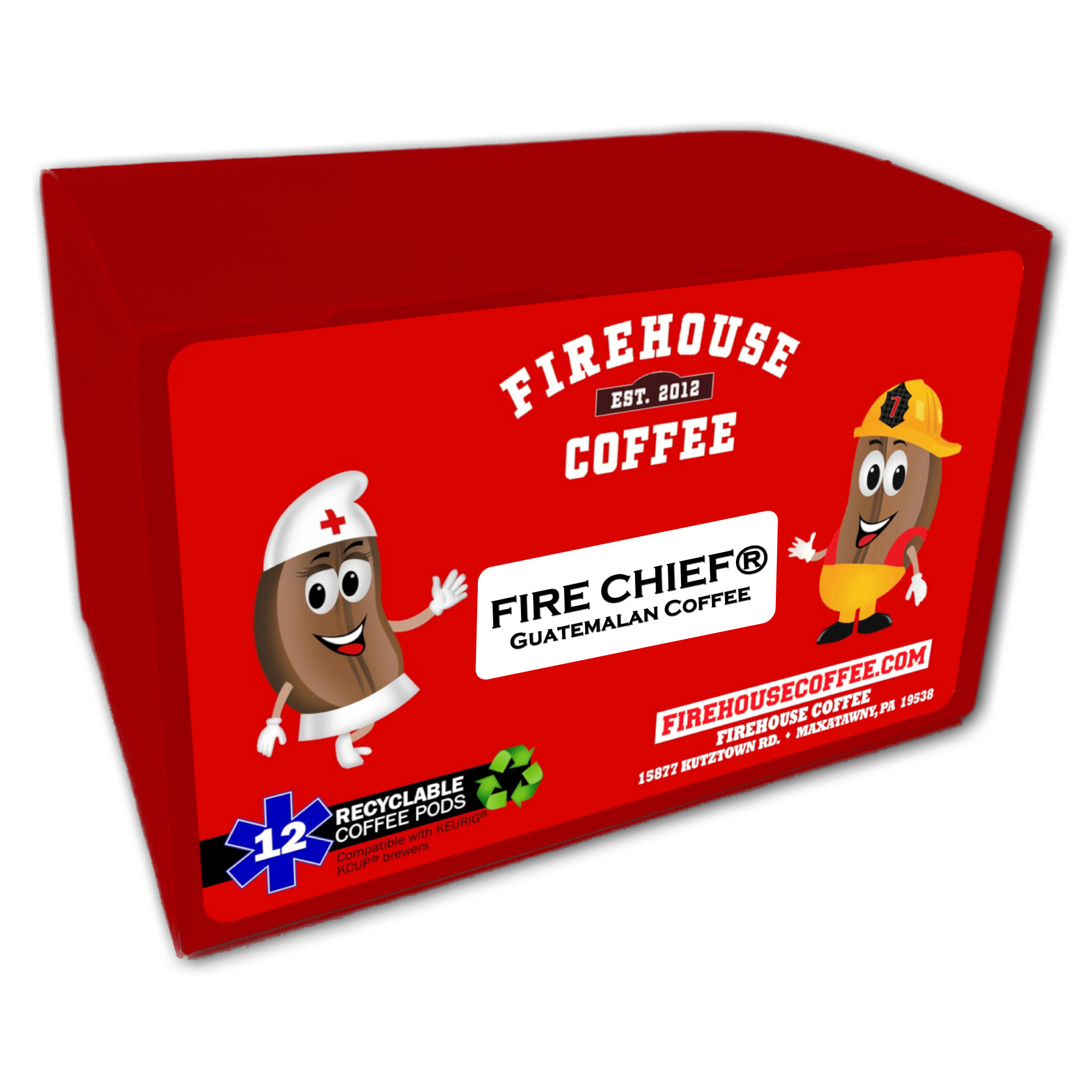 Fire Chief™ Guatemalan Medium Roast 12ct K-Cups from Firehouse Coffee feature premium 100% Guatemalan Arabica coffee, fresh roasted in small batches for exceptional flavor. Compatible with most Keurig® brewers, these single-serve coffee pods deliver smooth notes of milk chocolate, caramel, roasted almonds, and citrus. Inspired by the leadership of the fire service, Fire Chief™ is the coffee in charge of making your mornings better.