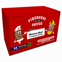 Mocha Mint Chocolate Mint Decaf Coffee K Cups 12 count flavored coffee pods by Firehouse Coffee