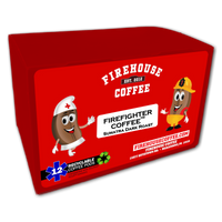 Firefighter Sumatra Dark Roast 12-count K-Cups by Firehouse Coffee featuring premium Indonesian Arabica coffee pods inspired by the fire service