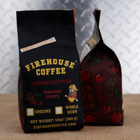 Cherry Flutter Chocolate Cherry Coffee. This premium Swiss Water Process decaf coffee combines the rich taste of smooth milk chocolate with the bright, juicy flavor of ripe cherries for a dessert-inspired cup that's perfect any time of day