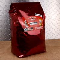 Premium 5 lb bag of Firehouse Coffee Decaf Salted Caramel flavored coffee with creamy caramel and lightly salted flavor. Fresh roasted gourmet coffee available in whole bean or ground.