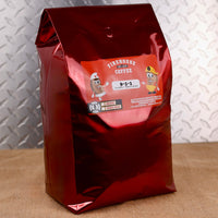 Firehouse Coffee 5-pound Sumatra 911 Medium Roast coffee bag featuring premium Indonesian Sumatra coffee available in whole bean or ground for home, office, or commercial brewing.