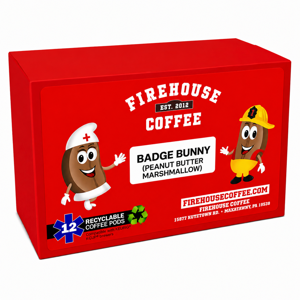 Badge Bunny Peanut Butter Marshmallow Coffee K-Cups 12-count box by Firehouse Coffee