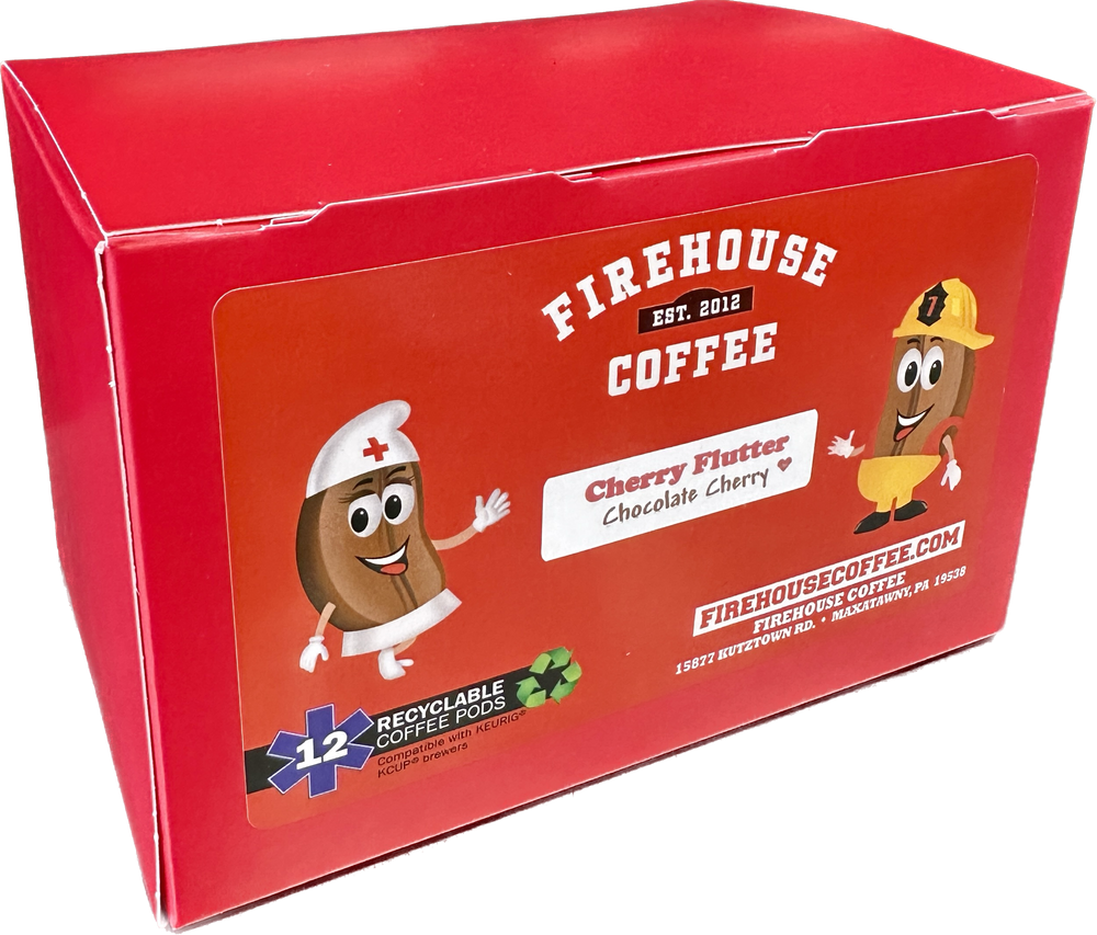 Chocolate Cherry flavored coffee K-Cups with rich milk chocolate and sweet ripe cherry flavor