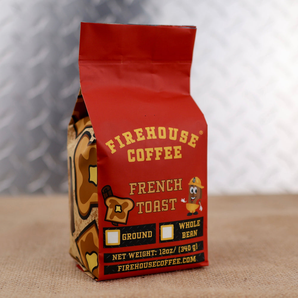 French Toast Flavored Coffee with a photo of French Toast and a Cinnamon Stickl