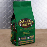 Firehouse Coffee Highlander Grogg Irish Cream and Butterscotch flavored coffee – premium flavored coffee available in whole bean or ground, featuring smooth Irish cream and rich butterscotch notes in a 12 oz bag.