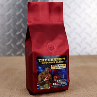 Firehouse Coffee Larry HolmesUpper Cut Bourbon Pecan flavored coffee comes in a premium 12 oz bag, available in whole bean or ground coffee with smooth bourbon and roasted pecan flavor.