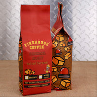 Firehouse Coffee Caramel Alert Salted Caramel flavored coffee 1 lb bag, available ground or whole bean