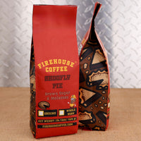Firehouse Coffee Shoofly Pie Brown Sugar & Molasses flavored coffee in a 1 lb bag, available ground or whole bean.
