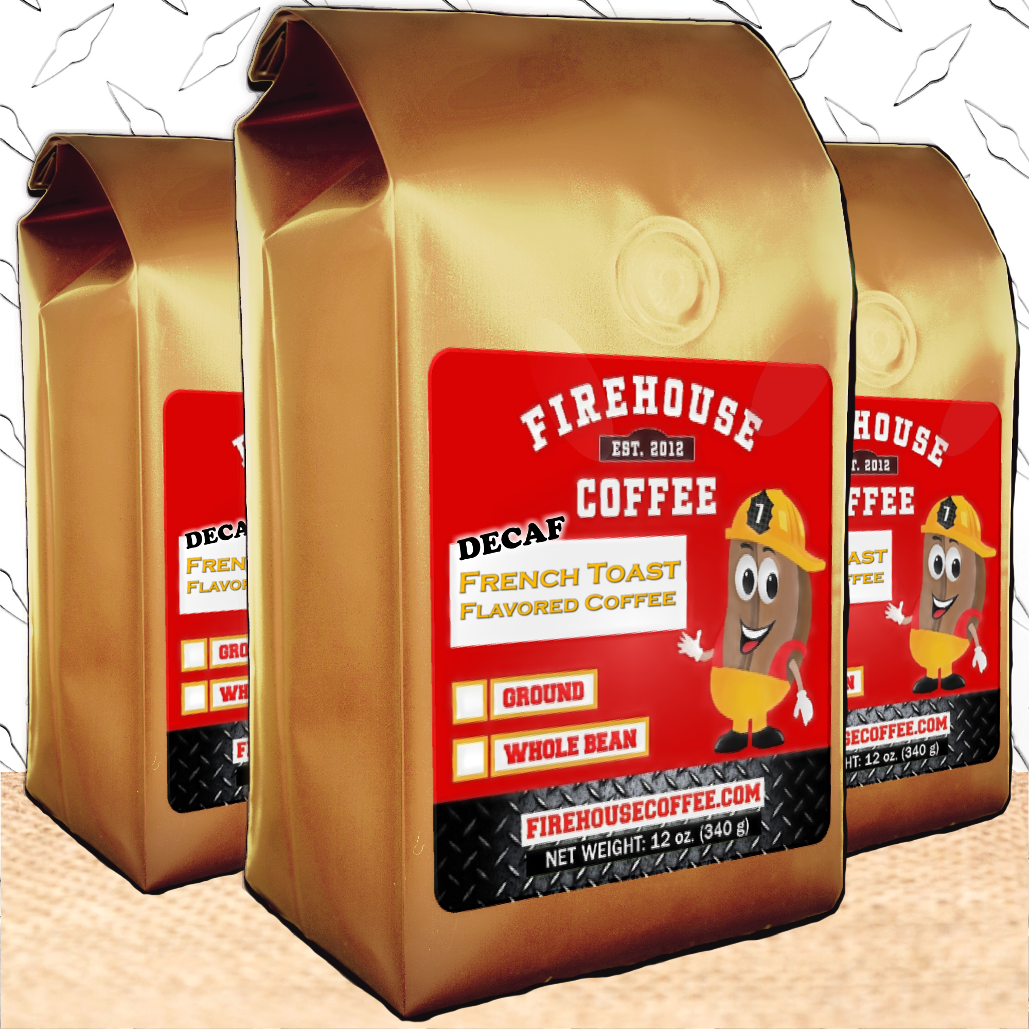 12 oz bags of Decaf French Toast Coffee