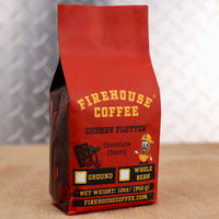 Cherry Flutter™ Chocolate Covered Cherry Flavored Coffee with rich chocolate and sweet cherry flavors.