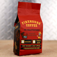 PB Palpitations™ Chocolate Peanut Butter Flavored Coffee by Firehouse Coffee, available in ground or whole bean.