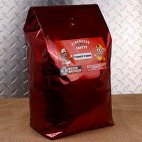 Firehouse Coffee French Toast Flavored Coffee in a 5 lb bag, freshly roasted gourmet coffee with rich French toast flavor, notes of maple syrup, cinnamon, butter, and vanilla. Available in whole bean or ground, this premium flavored coffee is perfect for homes, offices, cafés, restaurants, and anyone who loves a comforting breakfast-inspired coffee experience.