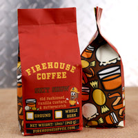Firehouse Coffee Shit Show Coffee – Old Fashioned Whiskey, Vanilla Custard, and Butterscotch flavored coffee available in whole bean or ground. Premium small-batch roasted coffee in a 12 oz bag.