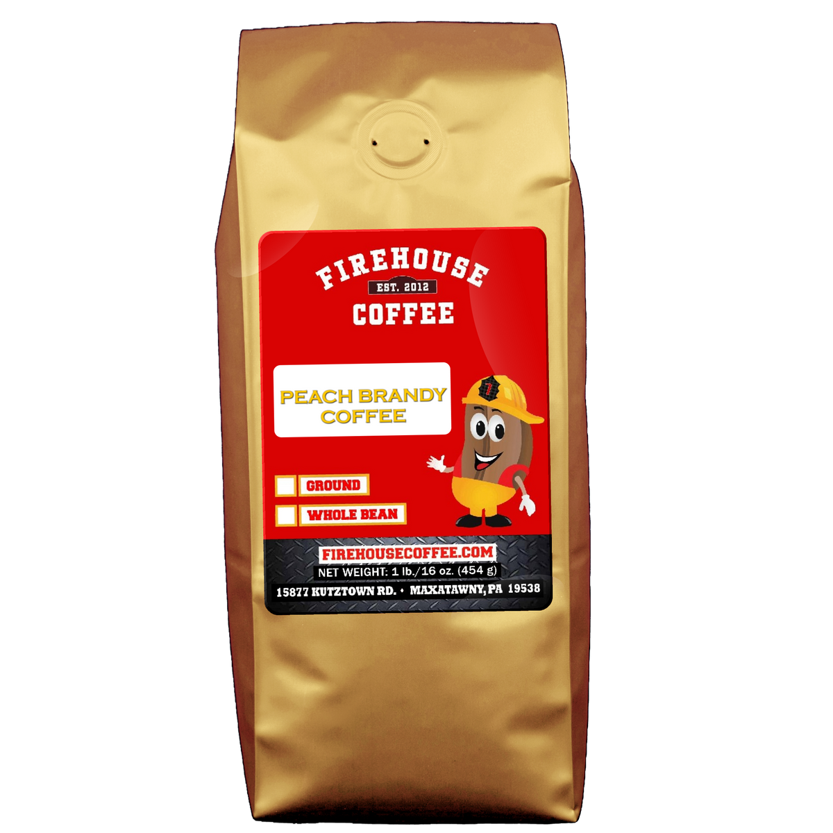 16 oz bag of Peach Brandy Whiskey Coffee