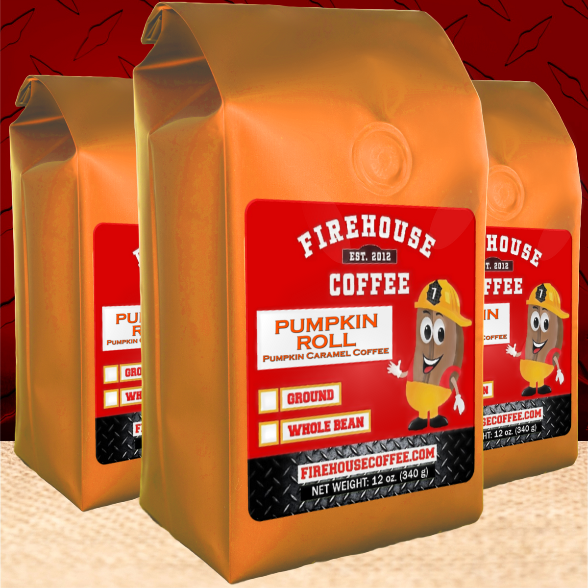 12 oz bags of Pumpkin Caramel Coffee