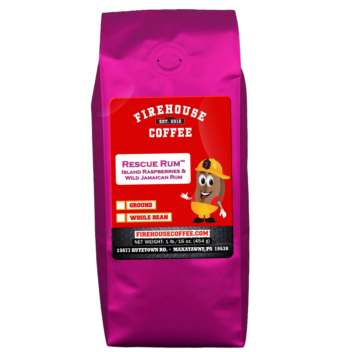16 oz bag of Raspberry and Jamaican Dark Rum Coffee