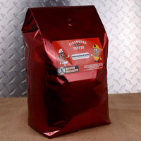 Firehouse Coffee Subcutaneous S'mores flavored coffee in a 5 lb bulk bag featuring rich milk chocolate, toasted marshmallow, and graham cracker flavors, freshly roasted and available in whole bean or ground coffee.