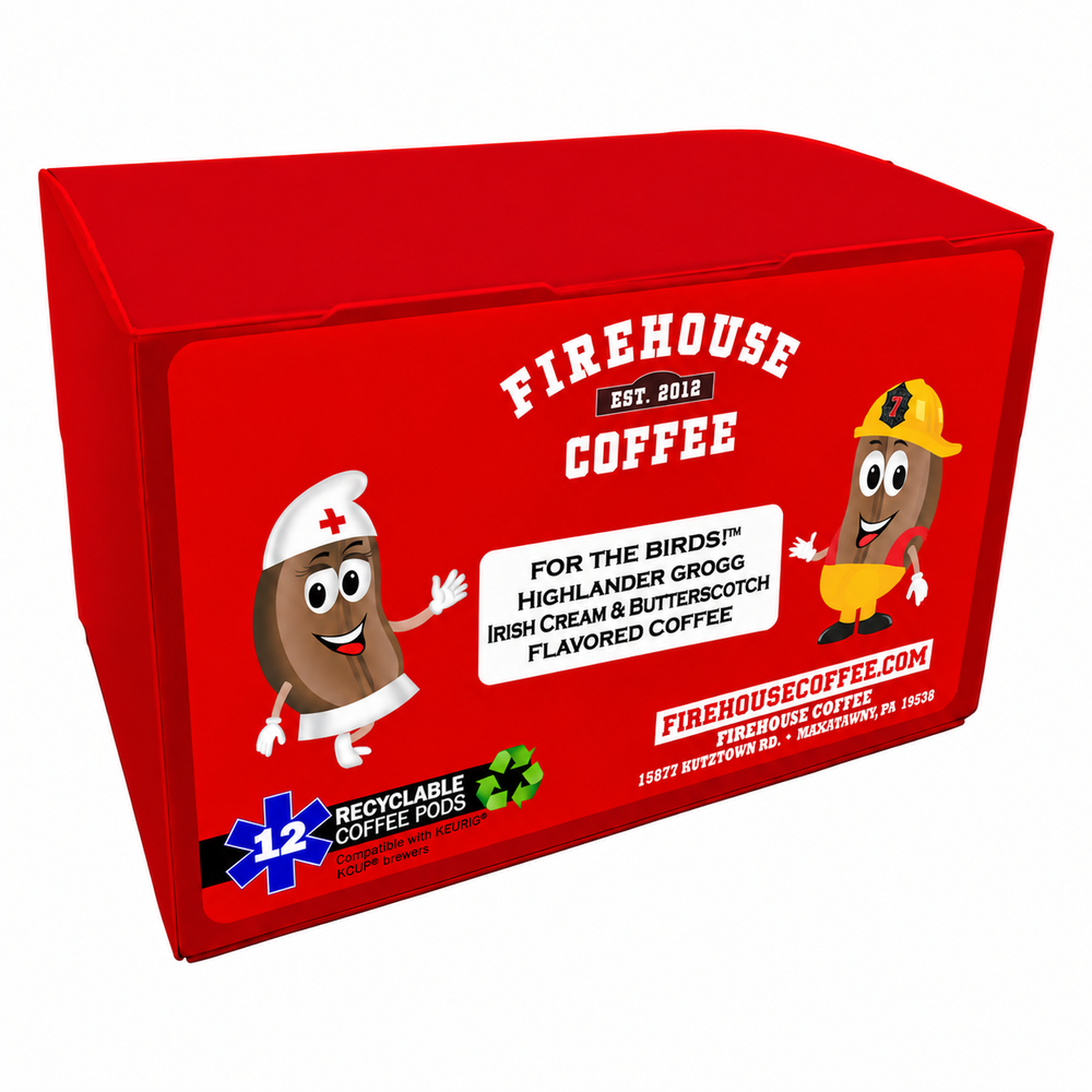 Firehouse Coffee Highlander Grogg Irish Cream & Butterscotch Coffee K-Cups red 12-count box