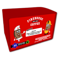 ICU™ Decaf Irish Cream Flavored Coffee K-Cups® by Firehouse Coffee featuring Swiss Water® decaffeinated Arabica coffee with rich Irish cream and sweet vanilla flavors in Keurig® compatible single-serve coffee pods.