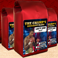 12 oz bags of the Finest Coffee Blend inspired by Hall of Fame Heavyweight Boxing Champion Larry Holmes