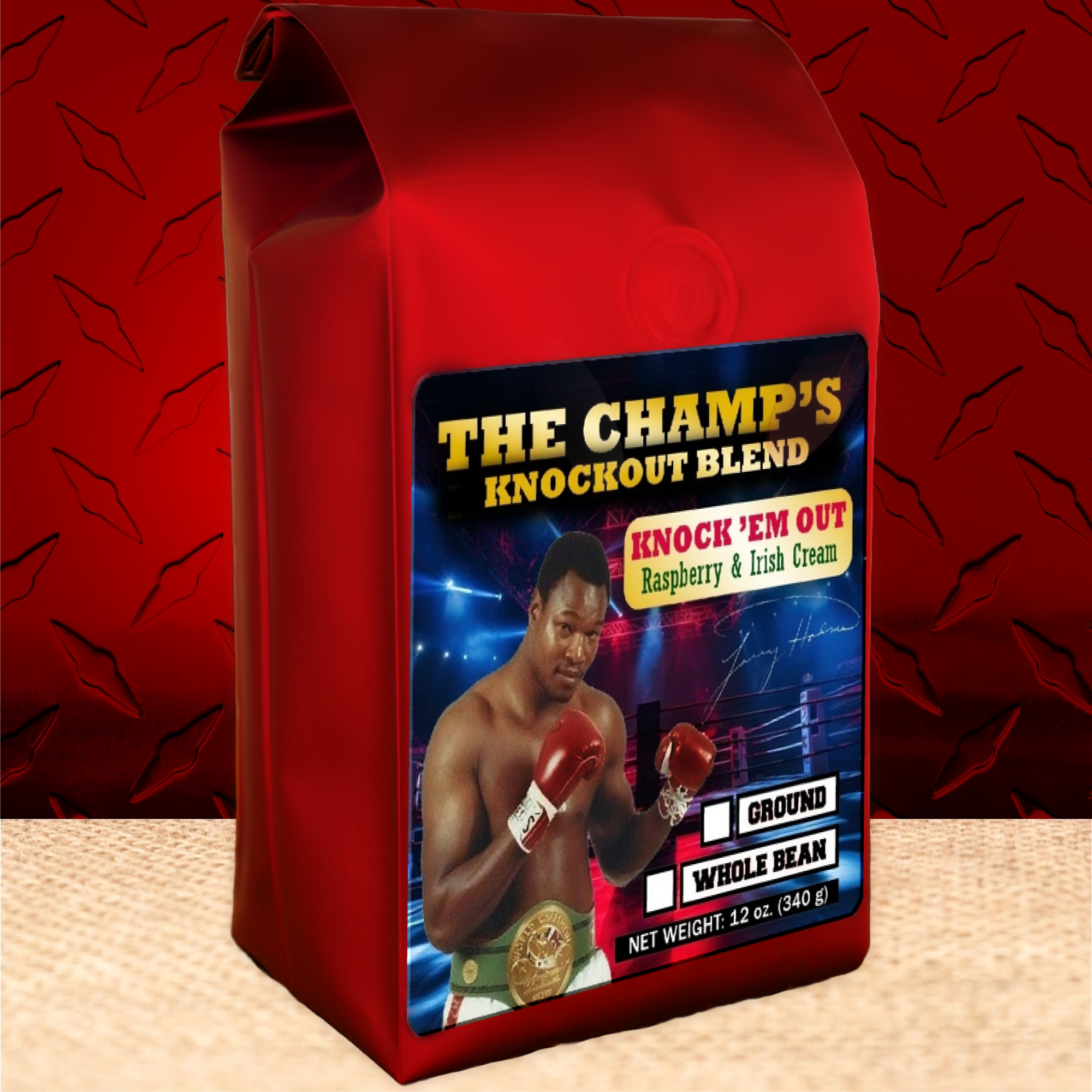 12 oz bag of Raspberry and Irish Cream Coffee inspired by Larry Holmes