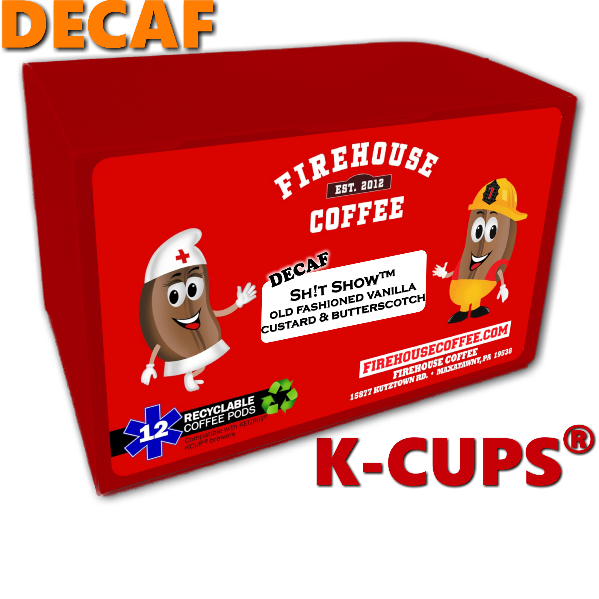 Box of Vanilla Custard Butterscotch Decaf K Cups