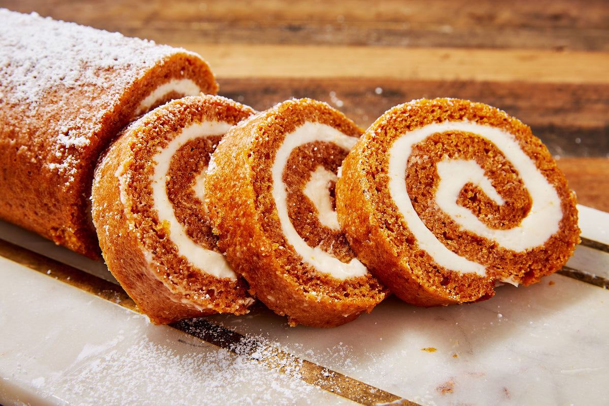 Pumpkin Roll Flavored Coffee by Firehouse Coffee.  Available as whole bean or gourmet ground.